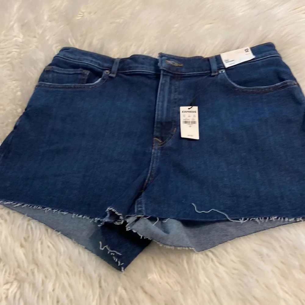 EXPRESS MIDI High Rise Jeans shorts size 12 brand new with tags - Picture 12 of 12